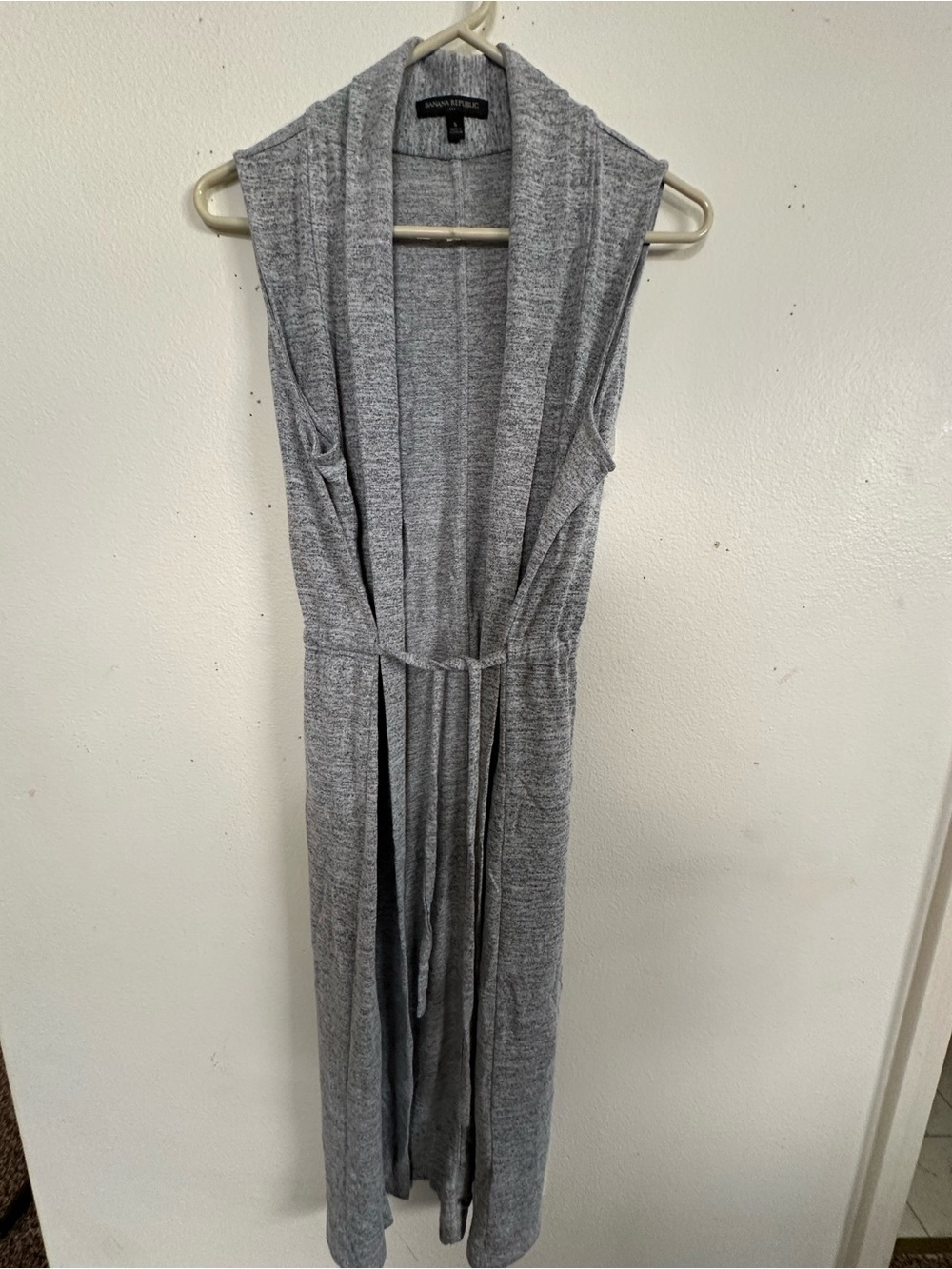 Banana Republic Heather Gray Open Drape Cardigan